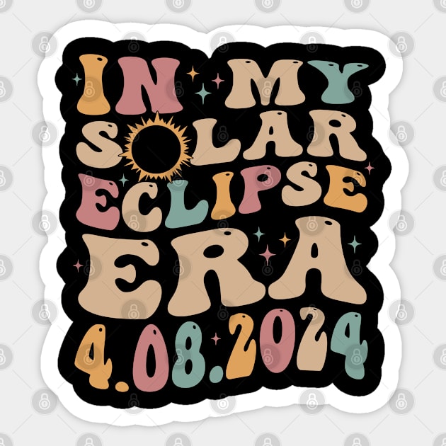 Total Solar Eclipse April 8 2024 Retro Groovy Women Kids Men Sticker by SmilArt